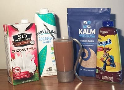 Ingredients for Coconut Kava Hot Chocolate